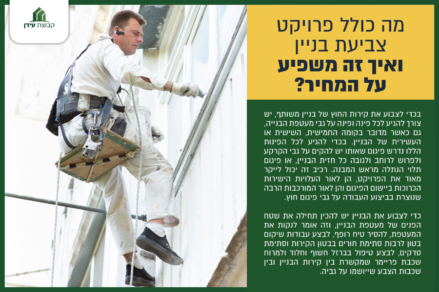 מה כולל פרויקט צביעת בניין ואיך זה משפיע על המחיר