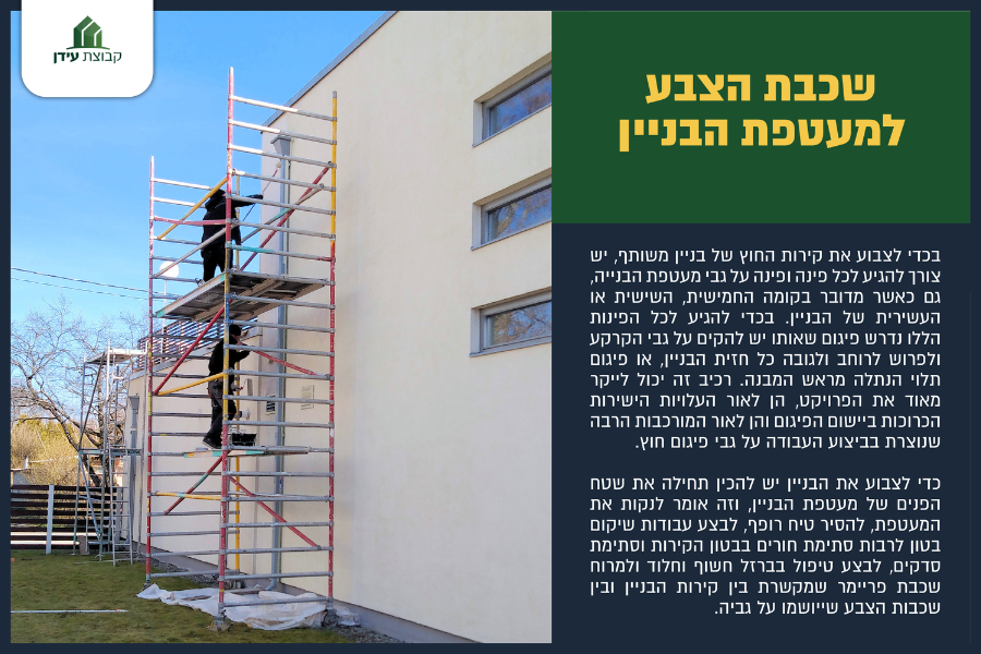שכבת הצבע למעטפת הבניין